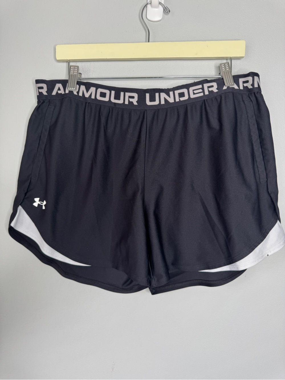 Under Armour Black Women's Running Shorts with White Accents